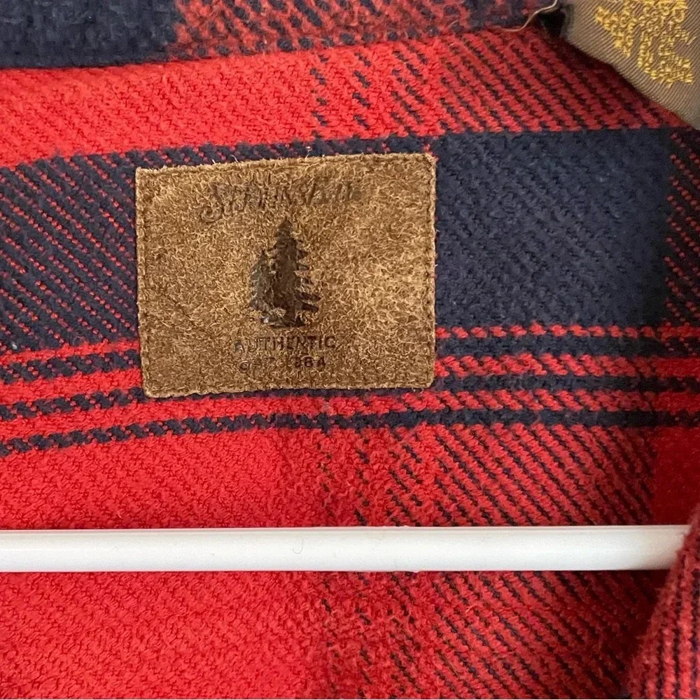 St. John’s Bay vintage men’s red and blue button down long sleeve flannel size L - Picture 6 of 8